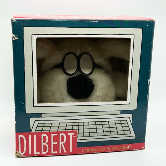 Vintage Commonwealth Toy 7” Dilbert DOGBERT Plush Scott Adams 1990s toy NEW - Picture 1 of 3